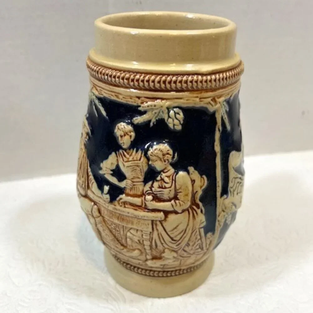 VTG Old Castle German Beer Stein Mug Hand Painted Collectible Decor 6.5